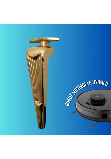 21 Cm Metal Klas Koltuk Ayağı Mobilya Ayağı Ünite Ayağı Konsol Ayağı Puf Berjer Ayağı 4 Adet Gold