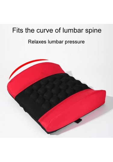 Otomotiv Evrensel Elektrikli Masaj Lomber Yastık Araba Destek Pedi Siyah Kırmızı