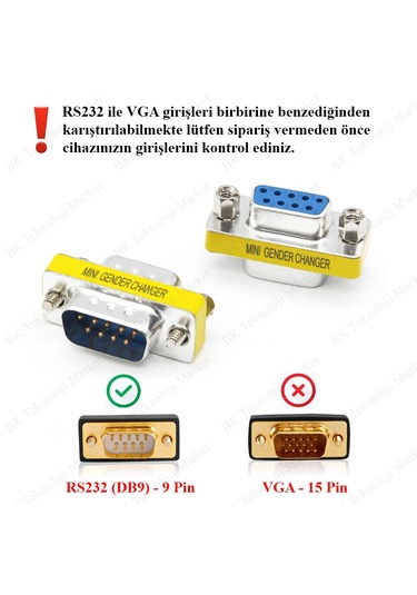 9 Pin Rs232 Db9 Pin Erkek-dişi Seri Kablo Cinsiyet Değiştirici