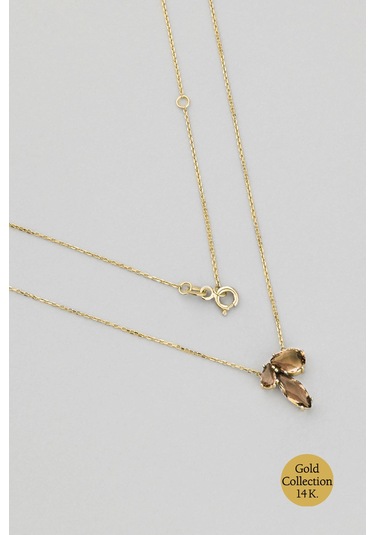 Dörtgen Figürlü 14 Ayar 45 Cm Sarı Altın Kolye