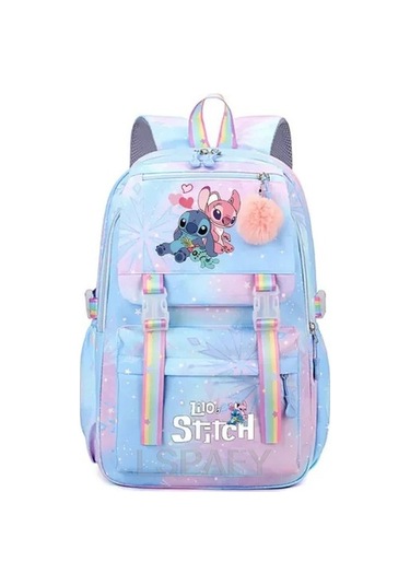 Daheng3 "lilo And Stitch Büyük Kapasiteli Su Geçirmez Sırt Çantası Okul Kawaii Anime Cosplay Çantası Seyahat Çantası Okul Öğrenci Kız Hediyesi " Açık Mavi