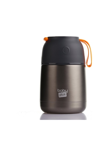 Baby Plus Vakumlu Çift Taraflı Mama Termosu 450 ML Gri