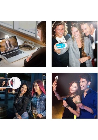 Yunboo Usb Şarjlı Klipsli Selfie Halka Işığı - 3 Aydınlatma Modlu, 28 Led, Taşınabilir Beyaz Beyaz
