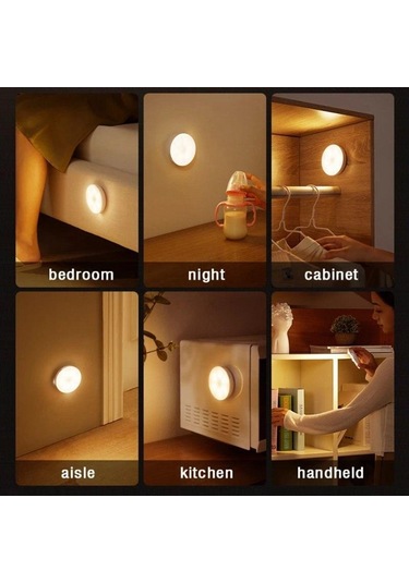 Beyaz 1 Adet Hareket Sensörü Gece Lambası Mutfak Yatak Odası Merdiven Koridor Dolap Dolap Gece Lambası Beyaz