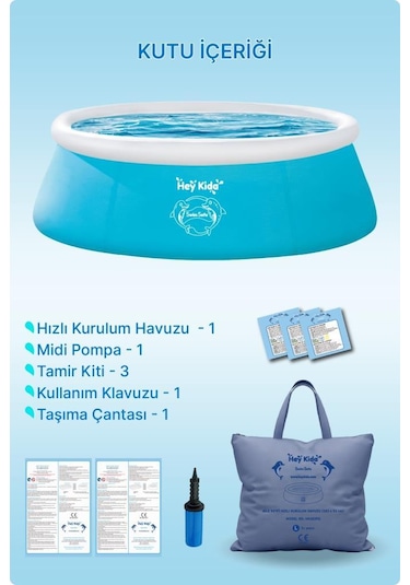 Heykida Swim Safe Hızlı Kurulum Havuzu 183x51cm Mavi
