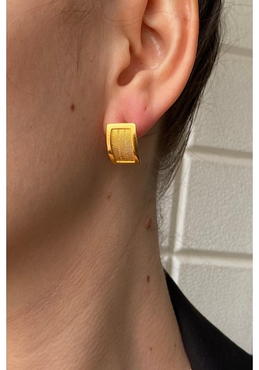 Zümrüt Sarraf 14 Ayar Altın Kadın Trabzon Hasır Küpe