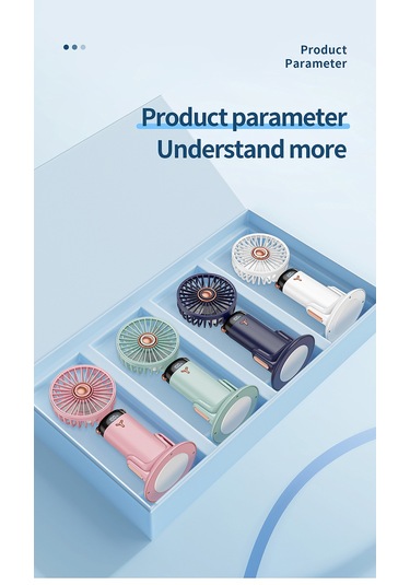 Usb Mini El Tipi Döner Tabanlı Küçük Fan 2400mah Mavi