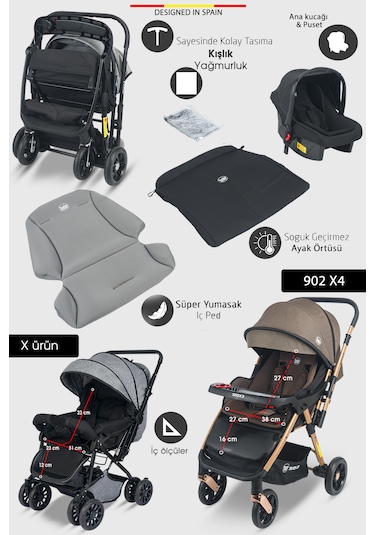 Baby Home 902 X4 Travel Sistem Bebek Arabası