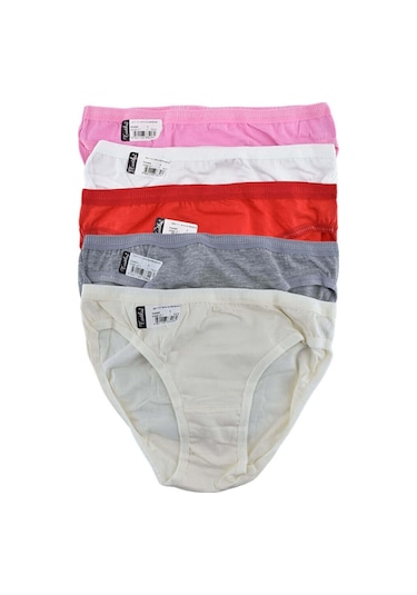 Tutku 0531 Nevra 6'Lı Paket Beli Lastikli Elastan Slip Karışık Renkli Paket Standart Çok Renkli