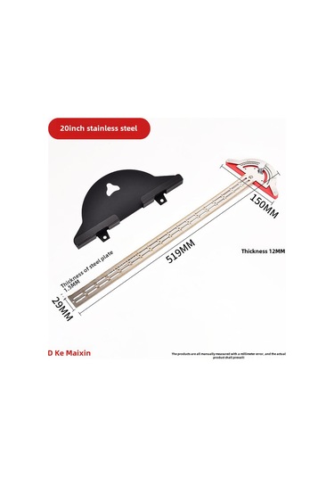 Aubyhe Ahşap İşçisi İçin Keskin Ölçüm Aleti - 20 İnç Köşe Ve Kenar Ölçer, İngiliz-amerikan Ölçekli Ahşap Gereci Puf Poşet + Karton Kutuda Diğer