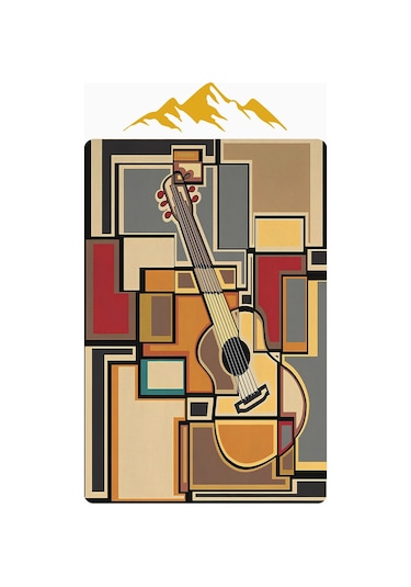 Modern Desenli Dijital Baskı Kaymaz Taban Halı H0962 Renkli