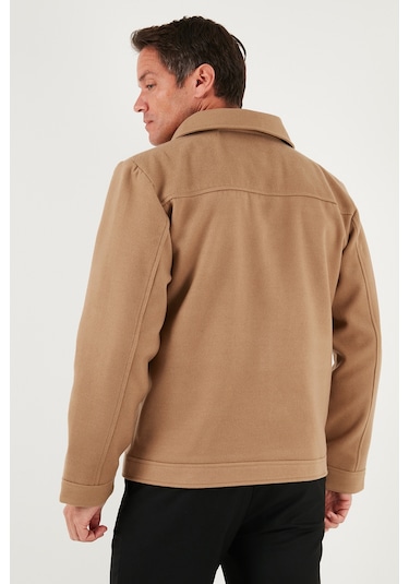 Buratti Slim Fit Ceket Yaka Astarlı Kaşe Erkek Kaban 58400347 Camel