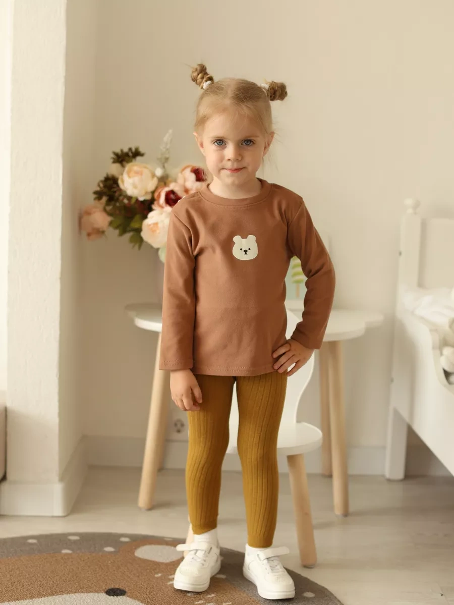 Liwen Kids Bebek İçin Uzun Kollu Çocuk Kazak Sweatshirt 179848729 Kahverengi