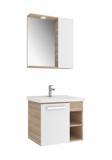 Kale Mare Banyo Dolabı Takımı 65 Cm Beyaz-meşe Beyaz - Meşe