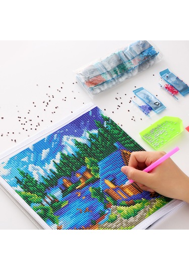 Moveevo Dıy Pano Ve El Yapımı Taş Boyama İle Katlanabilir Dekoratif Saklama Kutusu, Kristal Taşlar Ve Araç Seti İle Snh101 Çok Renkli