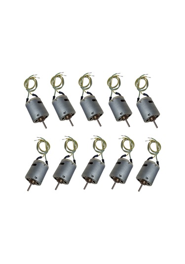 10 Adet 30cm Kablo Lehimli 12v Dc Motor Hobi Oyuncak Elektrik Deney Motoru