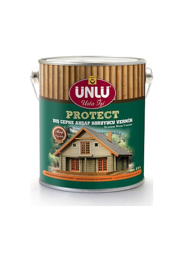 Ünlü Protect Vernikli Dış Cephe Ahşap Koruyucu 2,5L