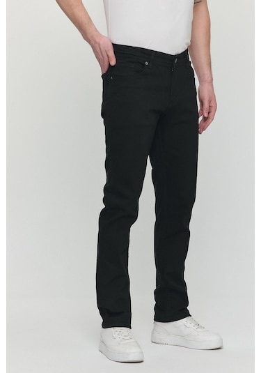 Polo State Regular Fit Likralı Erkek Denim Kot Pantolon Siyah Siyah