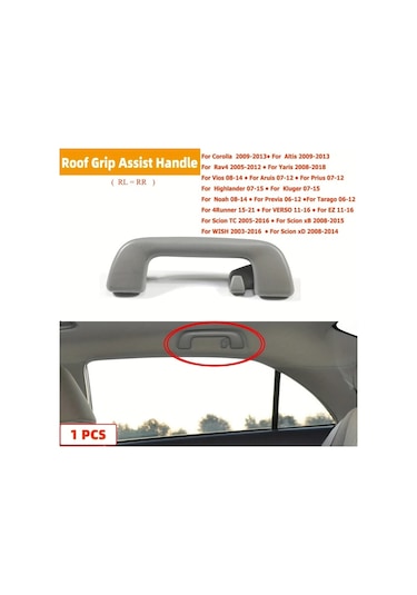 Cordial Toyota Corolla Vios İçin Gri Rh Lh Oto Tavan Tutma Kolu Kanca Destek Tutacak 74610 52030
