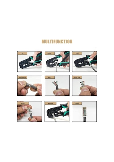 Proskit Cp-376tr 4p/6p/8p Rj11/rj12/rj45 Cat5 Cat6 Konnektör Sıkma Pensesi