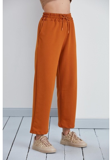 Basic Model Bol Paça 2 İplik Eşofman Altı Camel-camel Camel