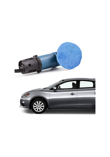 Mufunye 6'li Set Mavi Yumuşak Koral Kadife Araba Cilalama Başlığı, 16cm