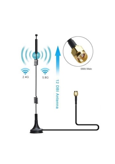 Yüksek Kazançlı Wi-fi Anteni 25 Cm Kablo 12dbi Wifi Modem Anten
