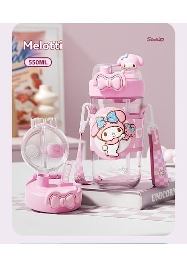 Jian Fan Su Bardağıçiftçi Sevimli Plastik Bardak Karikatırçocuk Hasır Bardak Büyük Kapasiteli Bardak Taşın Pirim Pembe