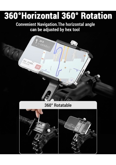 Bengguo-cep Telefonu Tutucu Bisiklet Akıllı Telefon Tutucu,y28005 Siyah