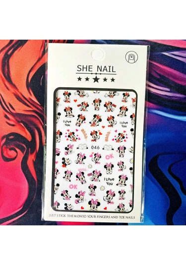 Lilo Ve Stitch Tırnak Çıkartmalar Anime Etiket Tırnak Sanat Süslemeleri Karikatür Animasyon Tırnaklar Üzerinde Basın Çivi Aksesuarları Manikür İçin Kırmızı