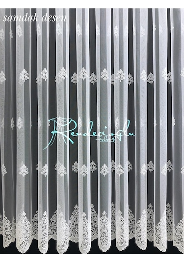 Tül Perde Kırışmaz Grek Zemin Serpme Işleme 2 Farklı Desen Çok Renkli