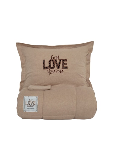 Karaca Home Motto Tek Kişilik Cotton Comfort Set Bej Bej