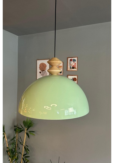 Linate Mint Q Kafa Başlık Avize Tekli Sarkıt Salon Kuaför Dekoratif Aydınlatma Mint Yeşili