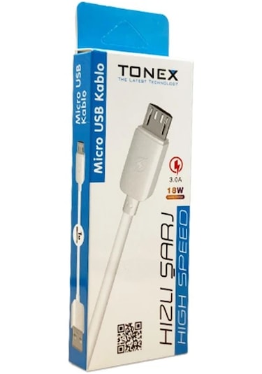 Tonex MA90 3.0 18 W Micro USB Şarj Kablosu 1 M