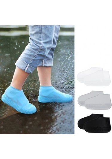 Silikon Ayakkabı Kılıfı Kaymaz Su Kir Geçirmez Beyaz M Beden