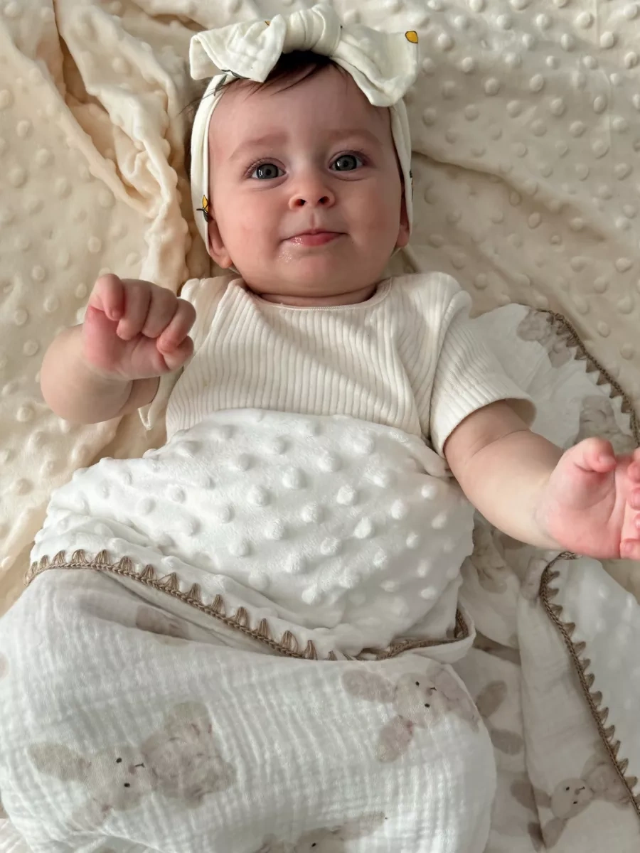 Hannydi Yenidoğanlar İçin Muslin Battaniye, Doğum Yaşı Küçük Bebek Arabası İçin Taburcu Götürücü 249418246 Beyaz