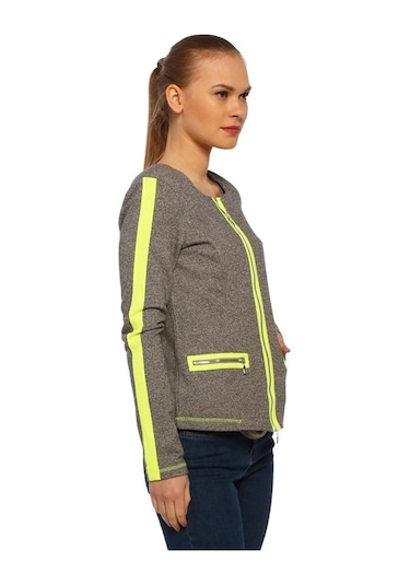 Bulalgiy Kadın Gri Neon Sweat Ceket - Bga343906