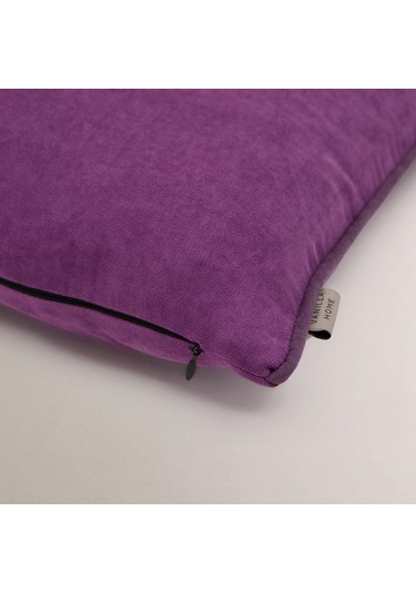 Efe Biye Detaylı Düz Kırlent Kılıfı Mor
