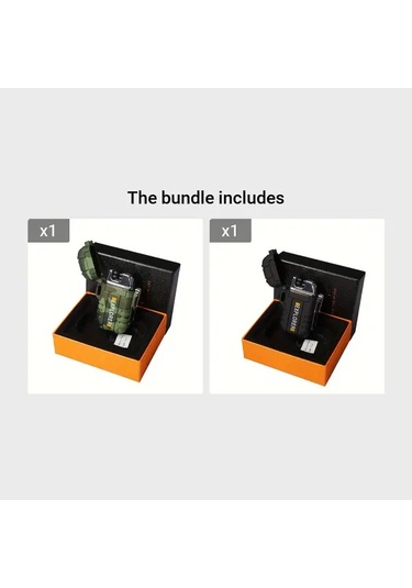 Techbloom Dual Arc Usb Şarj Edilebilir Çakmak Kamuflaj Siyah Taşınabilir Rüzgara Dayanıklı Kampçılık Ve Doğa Yürüyüşü İçin Altın