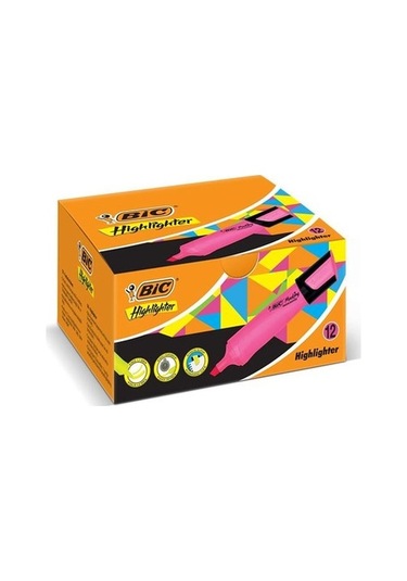 Pembe Fosforlu Kalem 12 Adet Bic Pembe