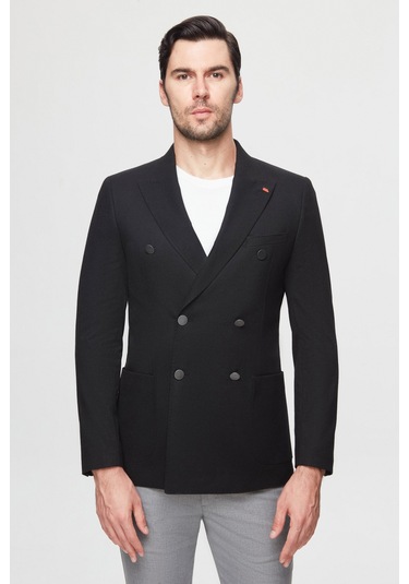 Twn Slim Fit Siyah Kumaş Ceket 5ef04dd024881 001
