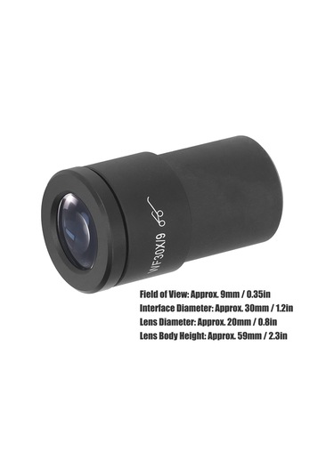 Gajeena 30mm Arayüzlü Mikroskop Lens, Alüminyum Alaşımlı + Optik Cam, 30x Büyütme, 9mm Görüş Alanı, Parlak Ve Net Görüntü, Kolay Kurulum