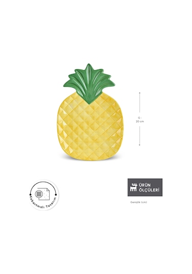 Karaca Pineapple Pasta Tabağı 22 Cm Sarı