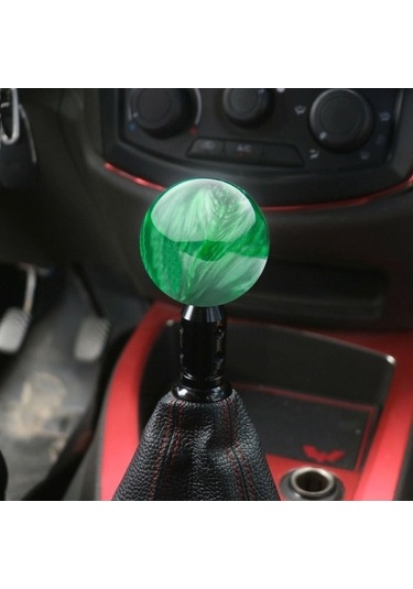 Wondernest Araba Modifiye Mermer Yıldız Dişli Shifter Kapağı Adaptörlü Yeşil Yeşil