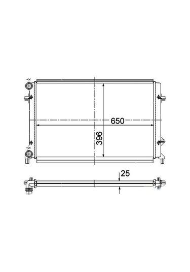 ORIS MVW254023 Radyatör Golf V-Caddy III-Jetta III-Passat-Touran-A3-Leon-Octavia Ac Klimasız Mek Otom 650X415X23