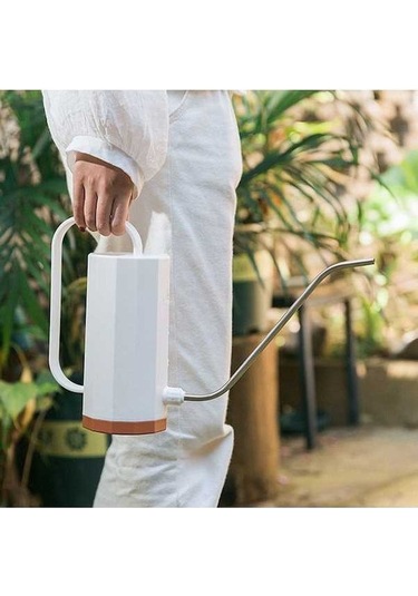 Pazly Plastik Bahçe Sulama Karesi, Uzun Eğimli Ağızlı, Hafif Ve Leak-proof, İç Ve Dış Bahçe Bitkileri İçin, Kuzey Avrupa Stili Beyaz