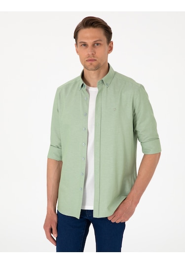 Pierre Cardin Erkek Çağla Gömlek Desenli 50306996-vr016 Çağla