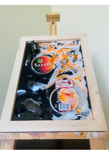 Epoksi Tablo Safari Kırık Şişe Sanatı