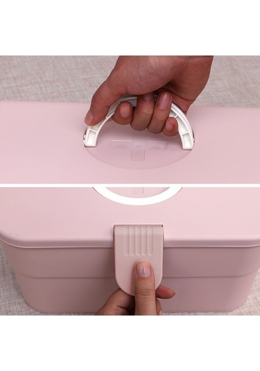 Dancemonkey Cbtx Çift Katmanlı Ev İçin Hap Organizatörü Pp+abs İlaç Kutusu Vaka Tutucu - Pembe Çok Renkli