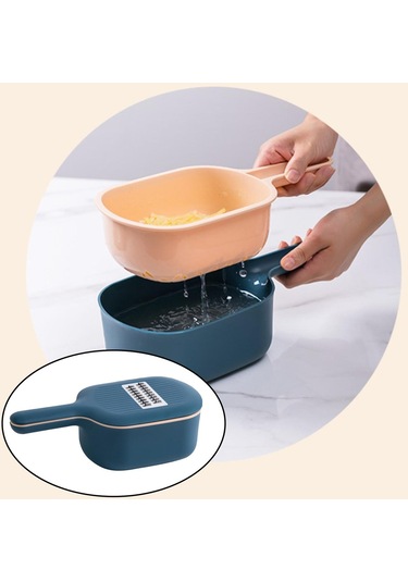 Suntek Tahliye Sepetli Çok Fonksiyonlu Sebze Kesici Mavi Mavi Diğer